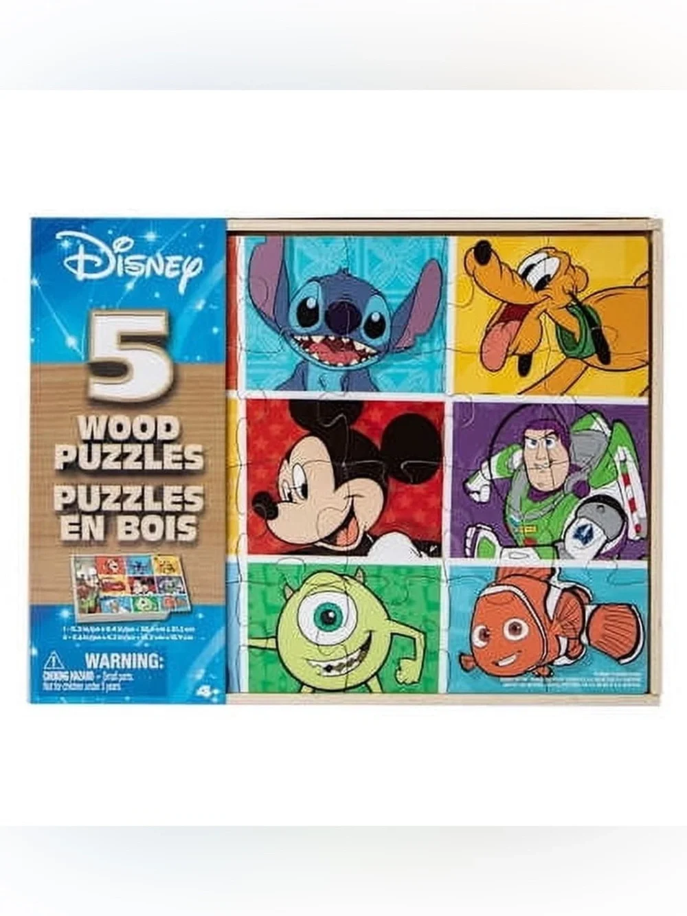 Disney Wooden Character Block Puzzles - Blue, Yellow, Red, Green, Purple, Orange